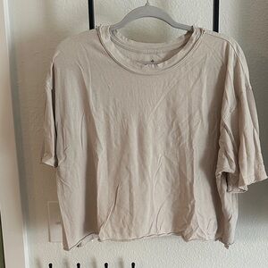 Free People Cream Casual Crop Top